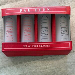 Rae Dunn Celebrate Shooter Set in Red and Black